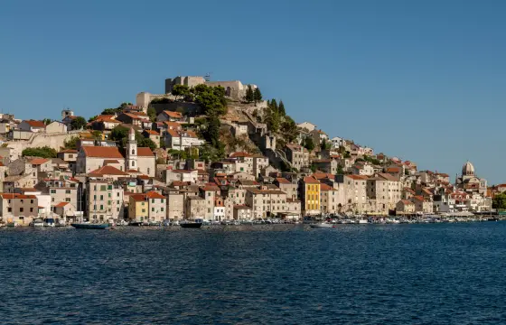 The old town of Sibenik with the fortress above it